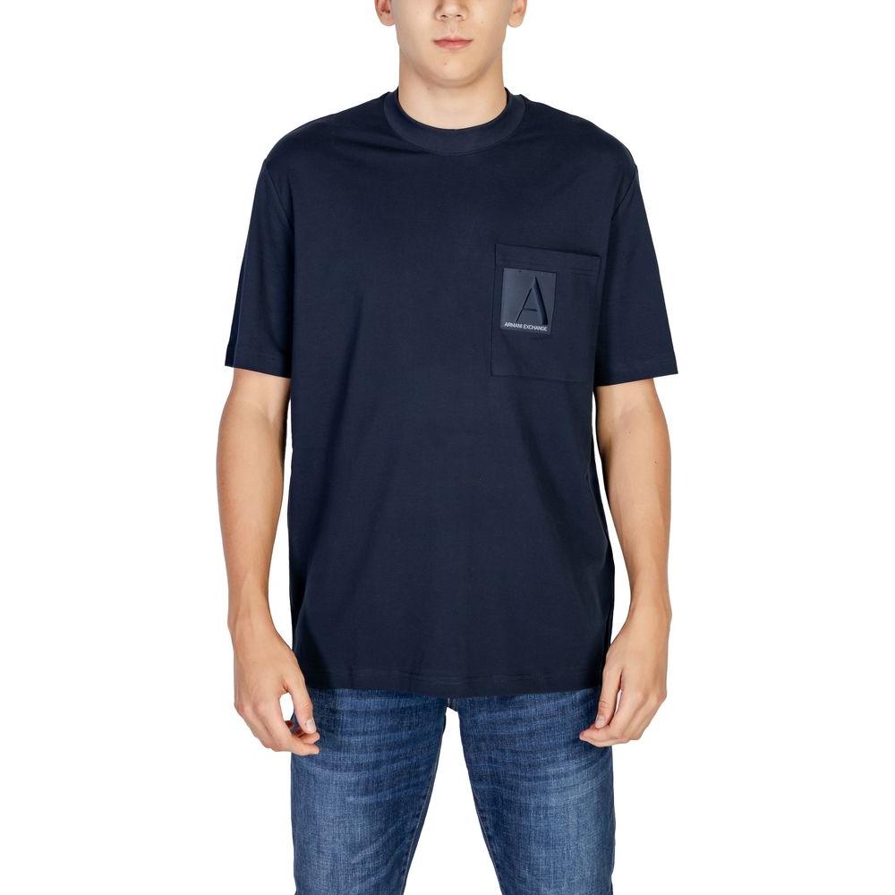 Armani Exchange Blue Cotton T-Shirt Armani Exchange Dark Slate Gray
