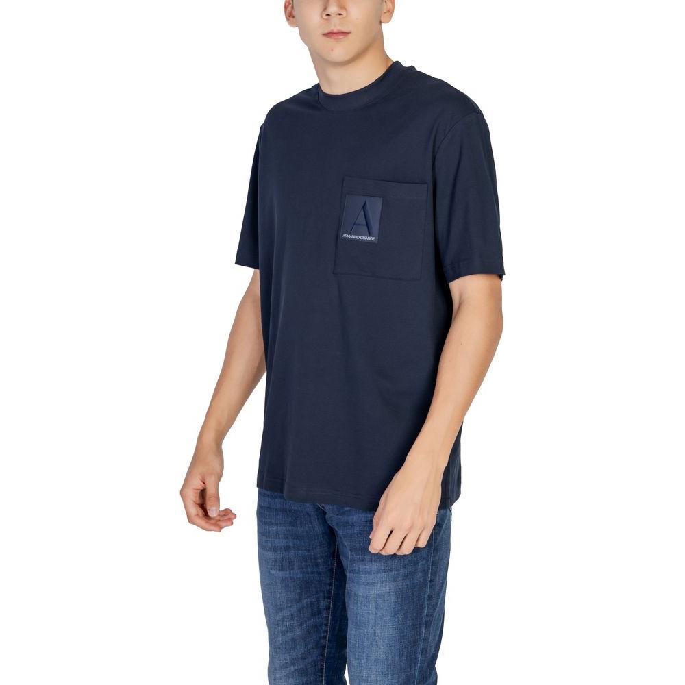 Armani Exchange Blue Cotton T-Shirt Armani Exchange Dark Slate Gray