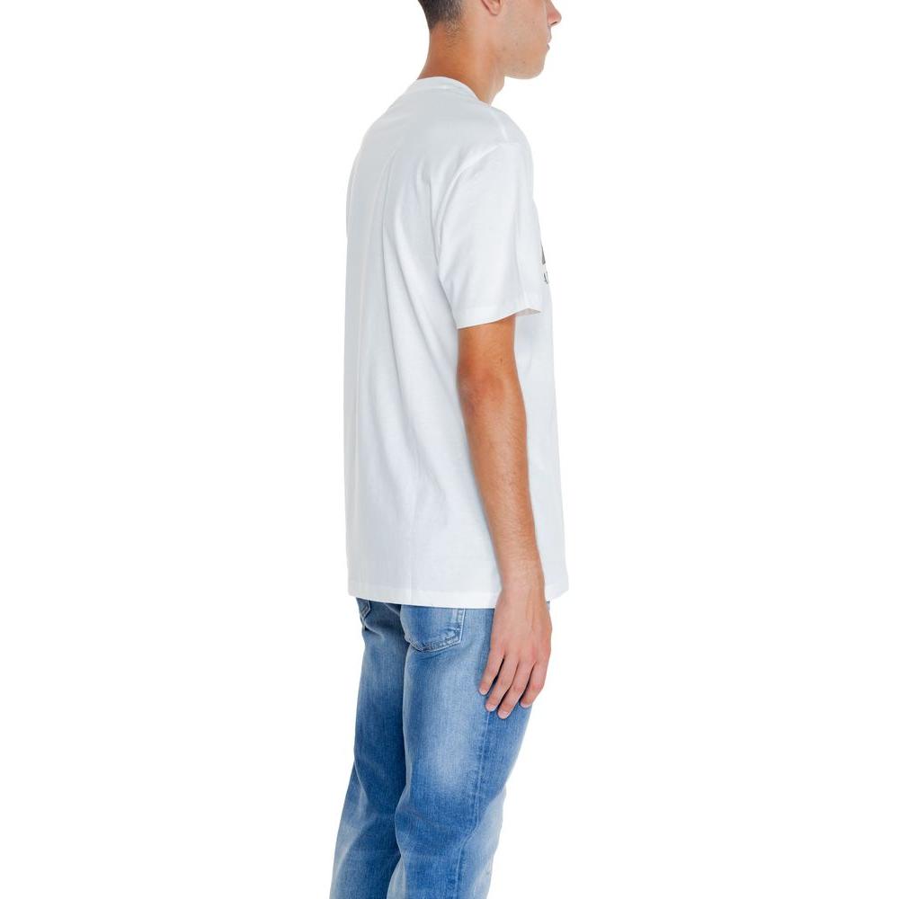 Armani Exchange White Cotton T-Shirt Armani Exchange Light Gray