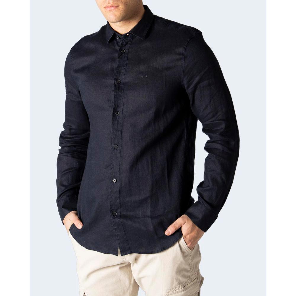 Armani Exchange Blue Linen Shirt Armani Exchange Lavender