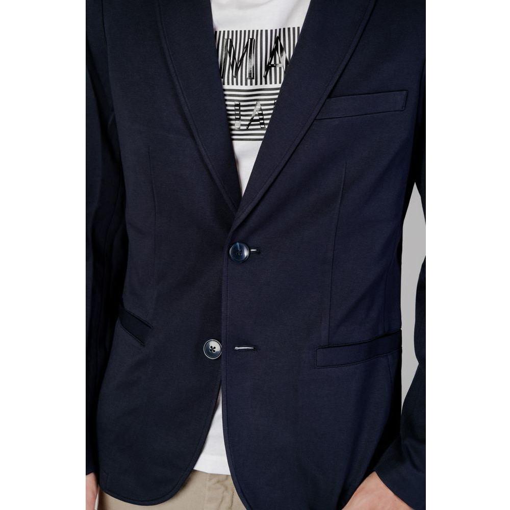 Armani Exchange Blue Viscose Blazer Armani Exchange Black