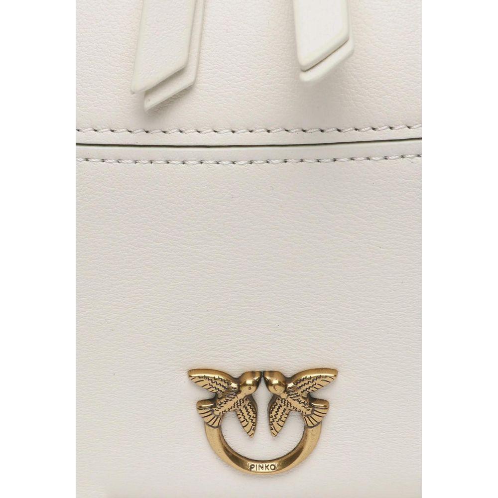 PINKO White Leather Handbag PINKO Light Gray