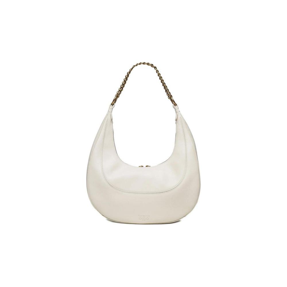 PINKO White Leather Handbag PINKO Light Gray