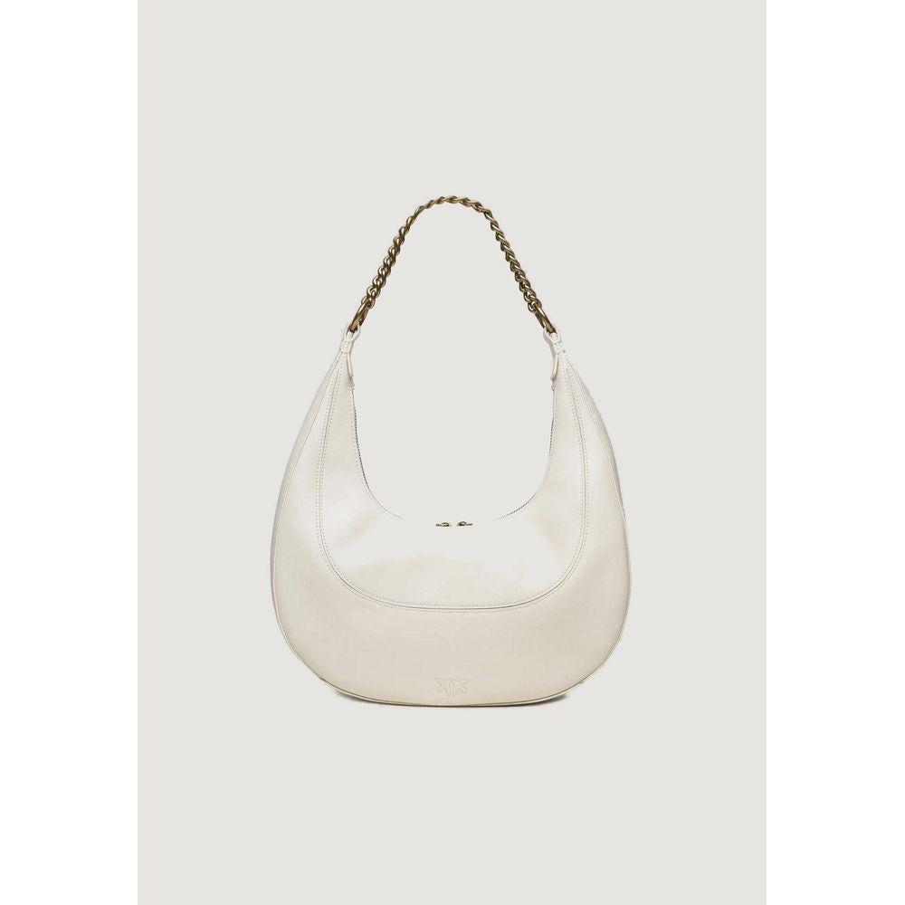 PINKO White Leather Handbag PINKO Light Gray