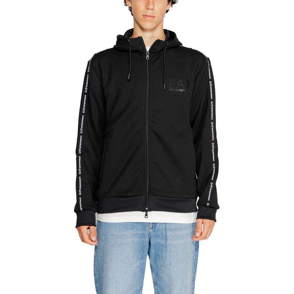 EA7 Emporio Armani Black Polyester Sweater EA7 Emporio Armani Gray