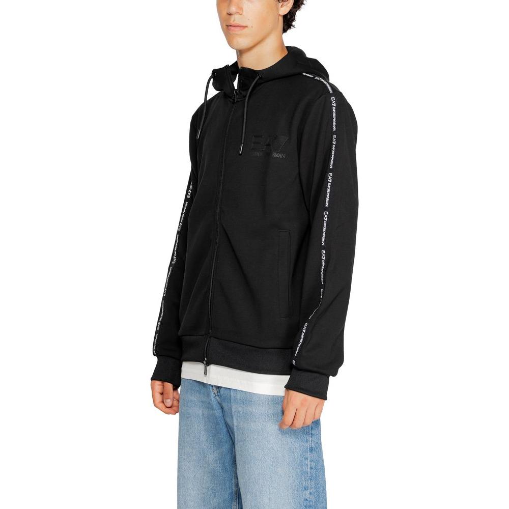 EA7 Emporio Armani Black Polyester Sweater EA7 Emporio Armani Gray