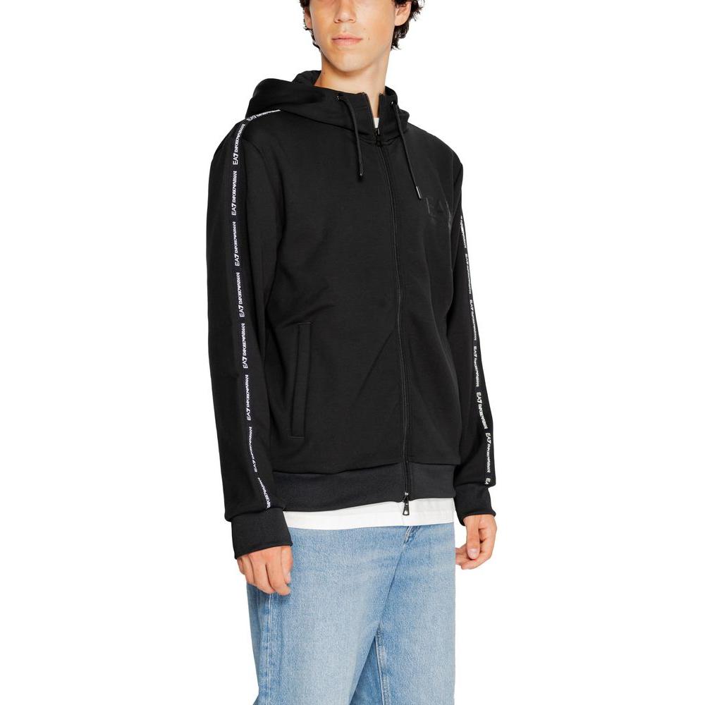 EA7 Emporio Armani Black Polyester Sweater EA7 Emporio Armani Gray