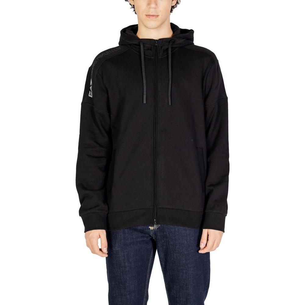 EA7 Emporio Armani Black Cotton Sweater EA7 Emporio Armani Black