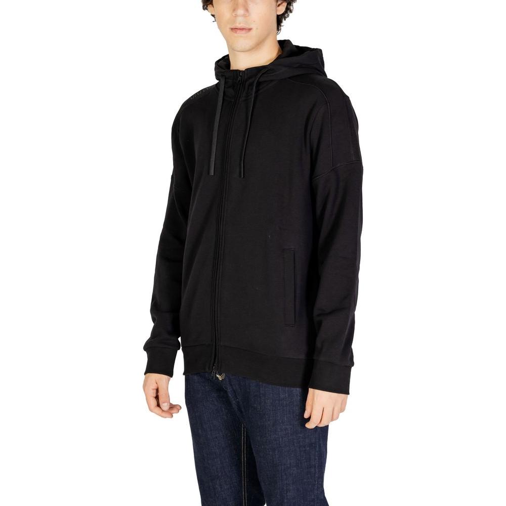 EA7 Emporio Armani Black Cotton Sweater EA7 Emporio Armani Black