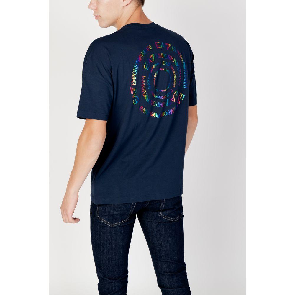 EA7 Emporio Armani Blue Cotton T-Shirt EA7 Emporio Armani Light Gray
