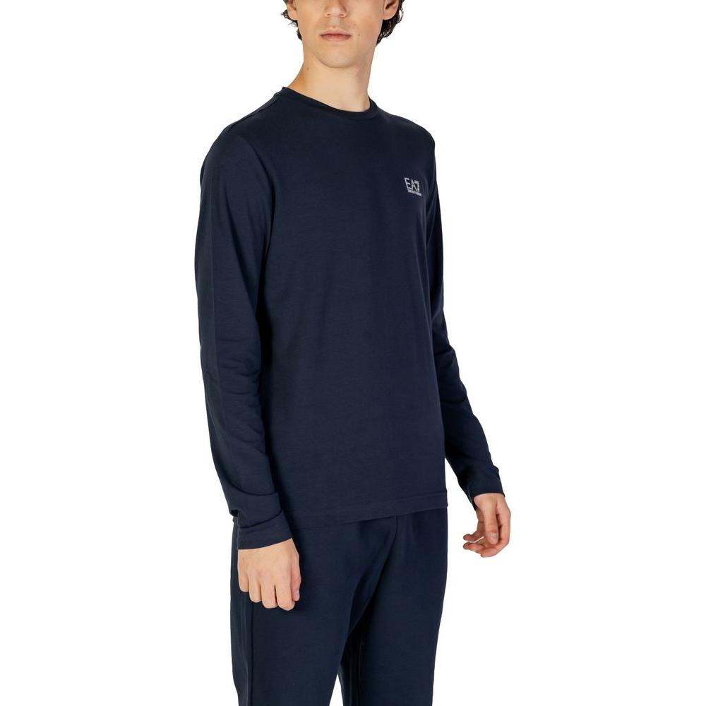 EA7 Emporio Armani Blue Cotton Shirt EA7 Emporio Armani Dark Slate Gray