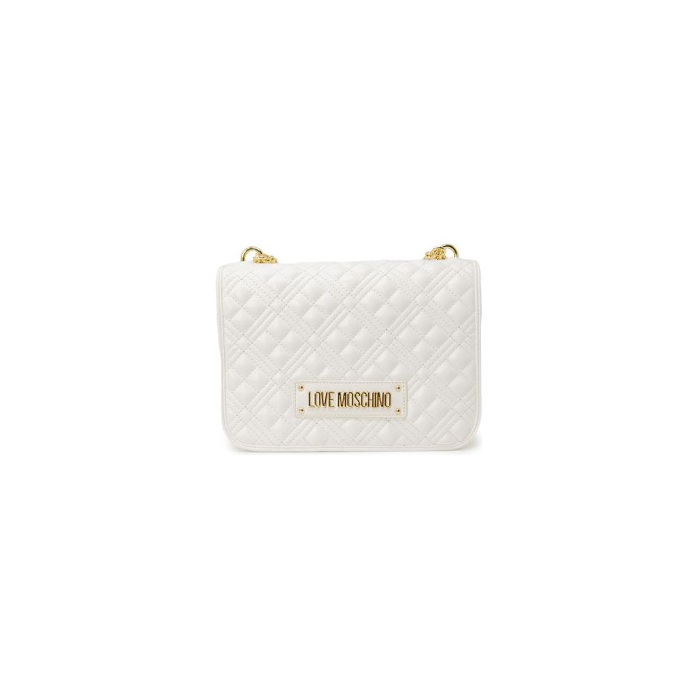 Love Moschino White Polyethylene Handbag Love Moschino Light Gray