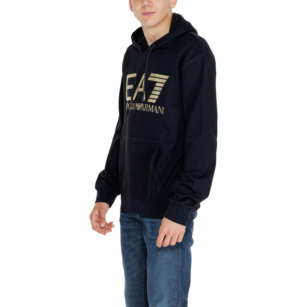 EA7 Emporio Armani Black Cotton Sweater EA7 Emporio Armani Black