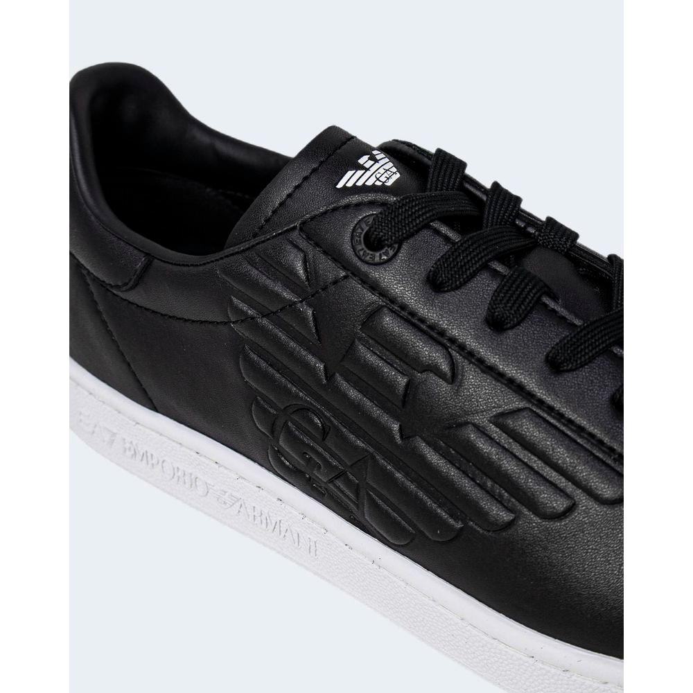 EA7 Emporio Armani Black And White Polyethylene Sneaker EA7 Emporio Armani Dark Slate Gray