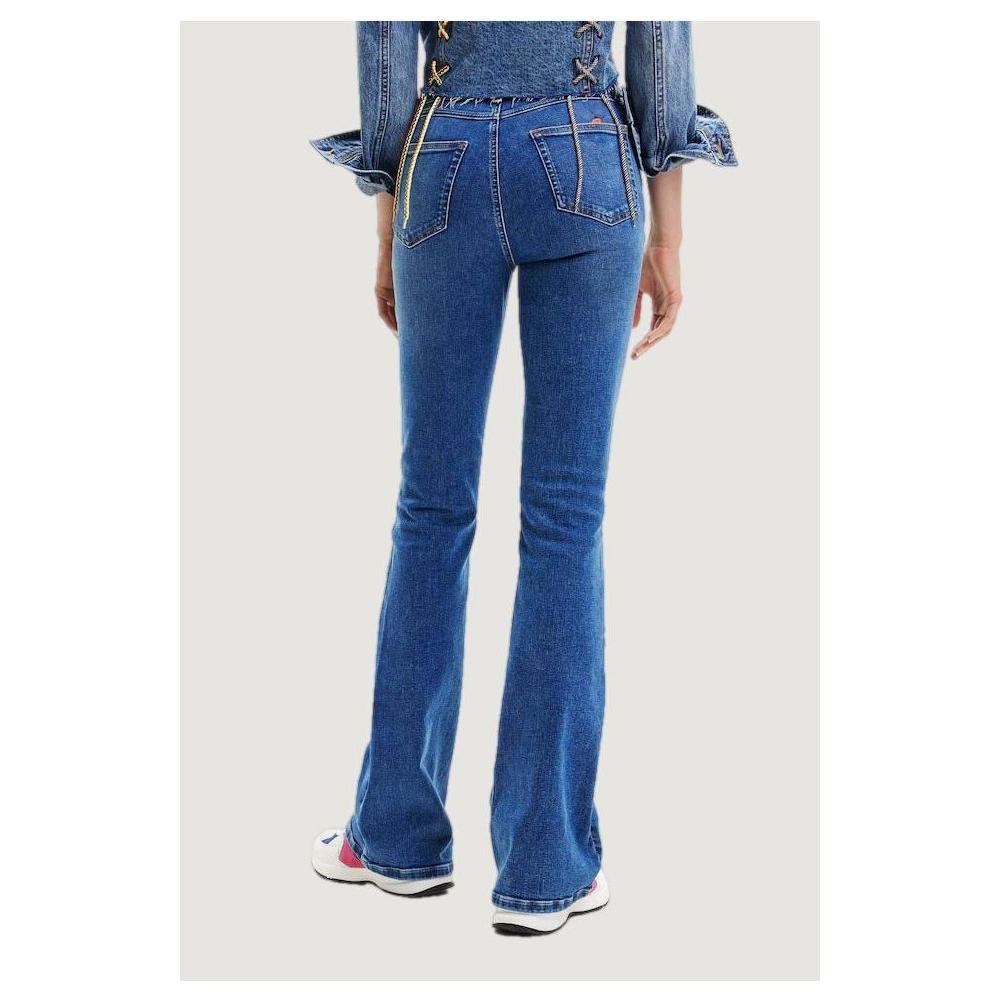 Desigual Blue Cotton Jeans & Pant Desigual Light Gray