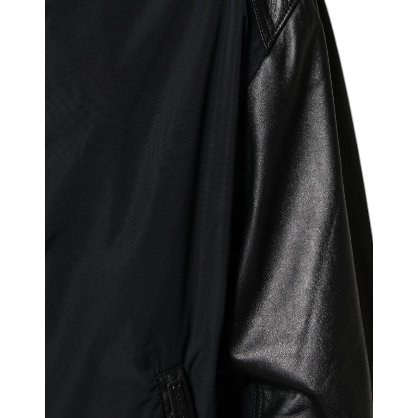 Dolce & Gabbana Black Hooded Full Zip Men Bomber Jacket Dolce & Gabbana Black