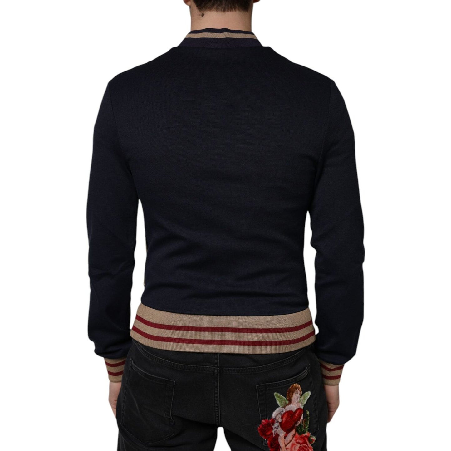 Dolce & Gabbana Multicolor #DGMillennials Full Zip Men Bomber Jacket Dolce & Gabbana Black