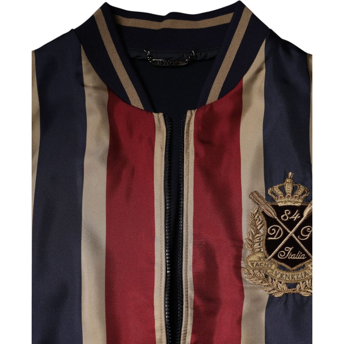 Dolce & Gabbana Multicolor #DGMillennials Full Zip Men Bomber Jacket Dolce & Gabbana Black