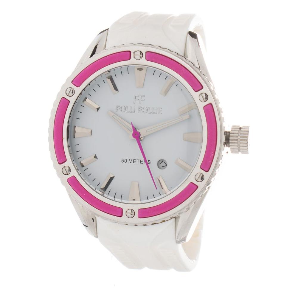 Folli Follie White Silicone Watch Folli Follie Light Gray
