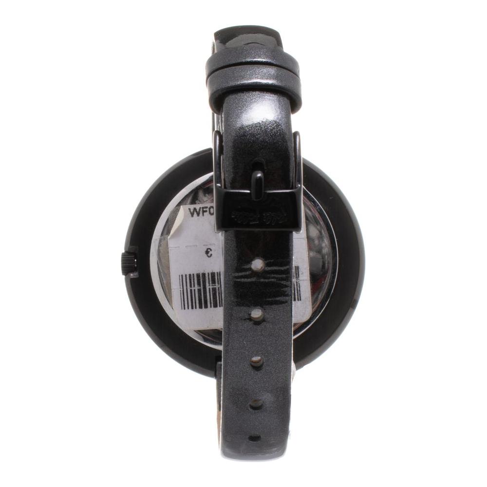Folli Follie Black Leather Watch Folli Follie Dark Slate Gray