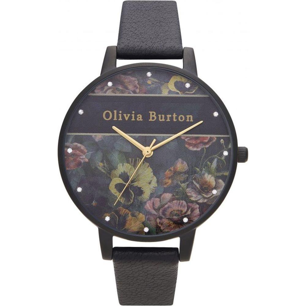 Olivia Burton Black Leather Watch Olivia Burton Dark Slate Gray