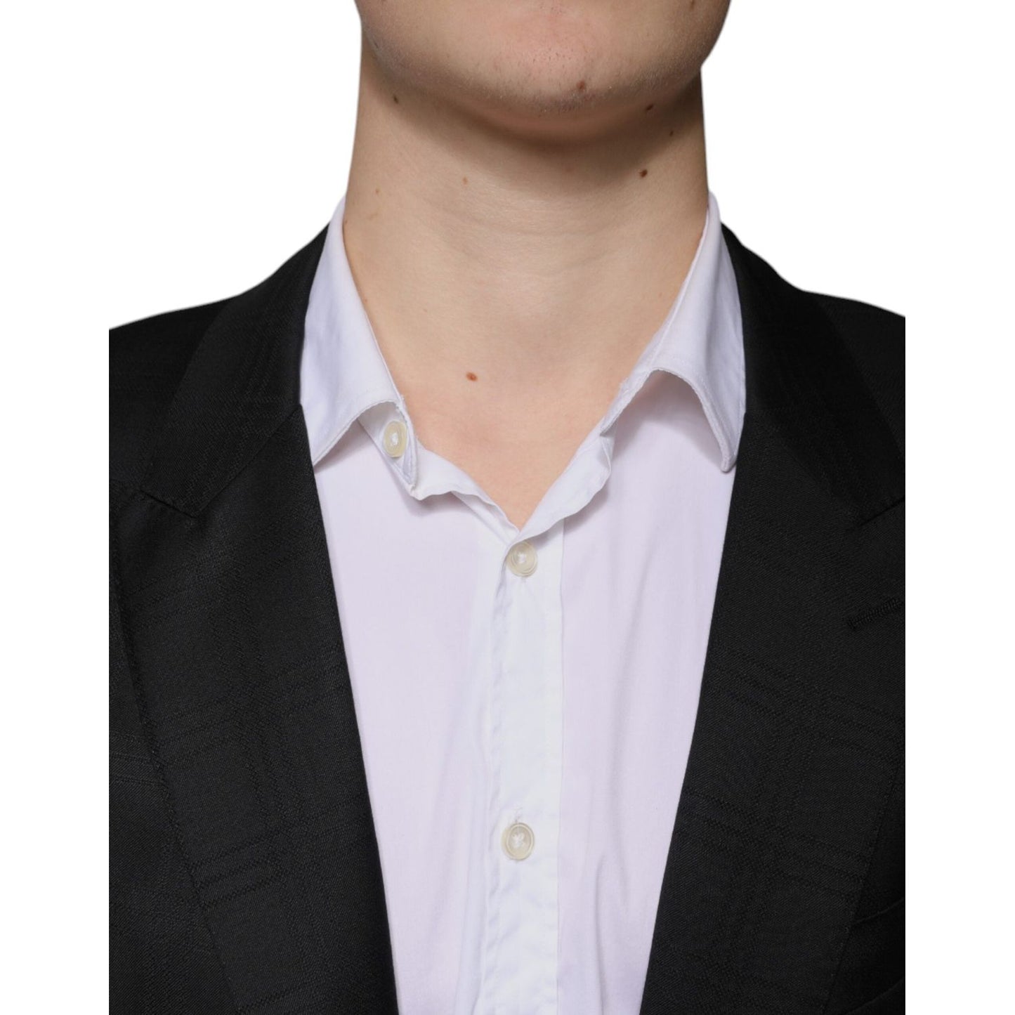 Dolce & Gabbana Black Wool Single Breasted Formal Suit Dolce & Gabbana Light Gray
