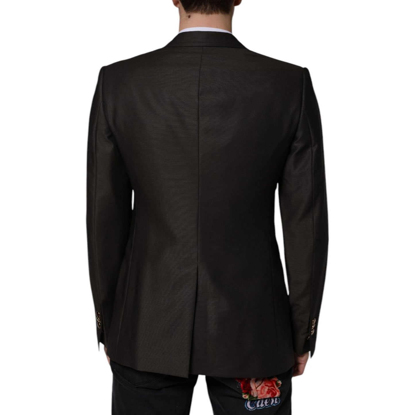 Dolce & Gabbana Blazer Brown Green Bee Wool Jacket Coat Dolce & Gabbana Black