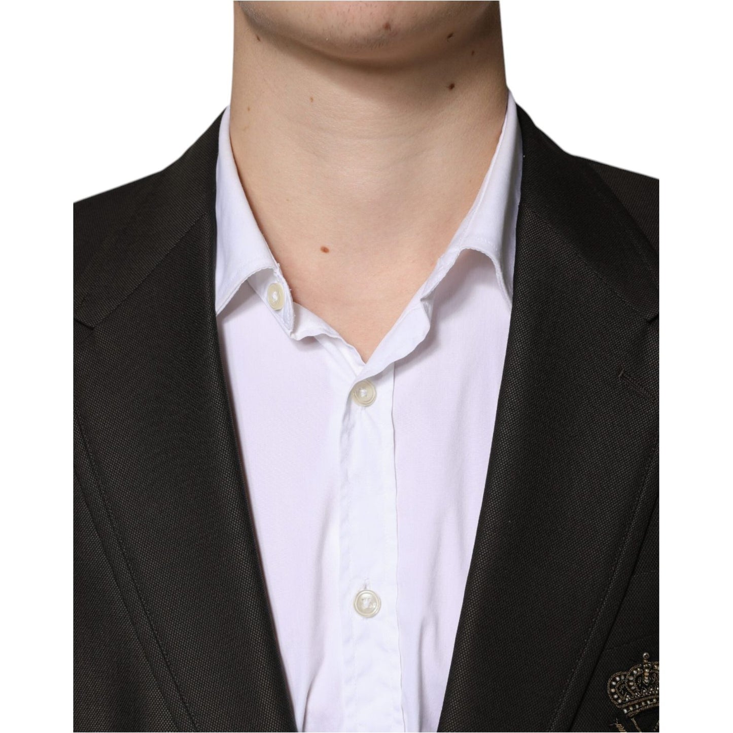 Dolce & Gabbana Blazer Brown Green Bee Wool Jacket Coat Dolce & Gabbana Dark Slate Gray