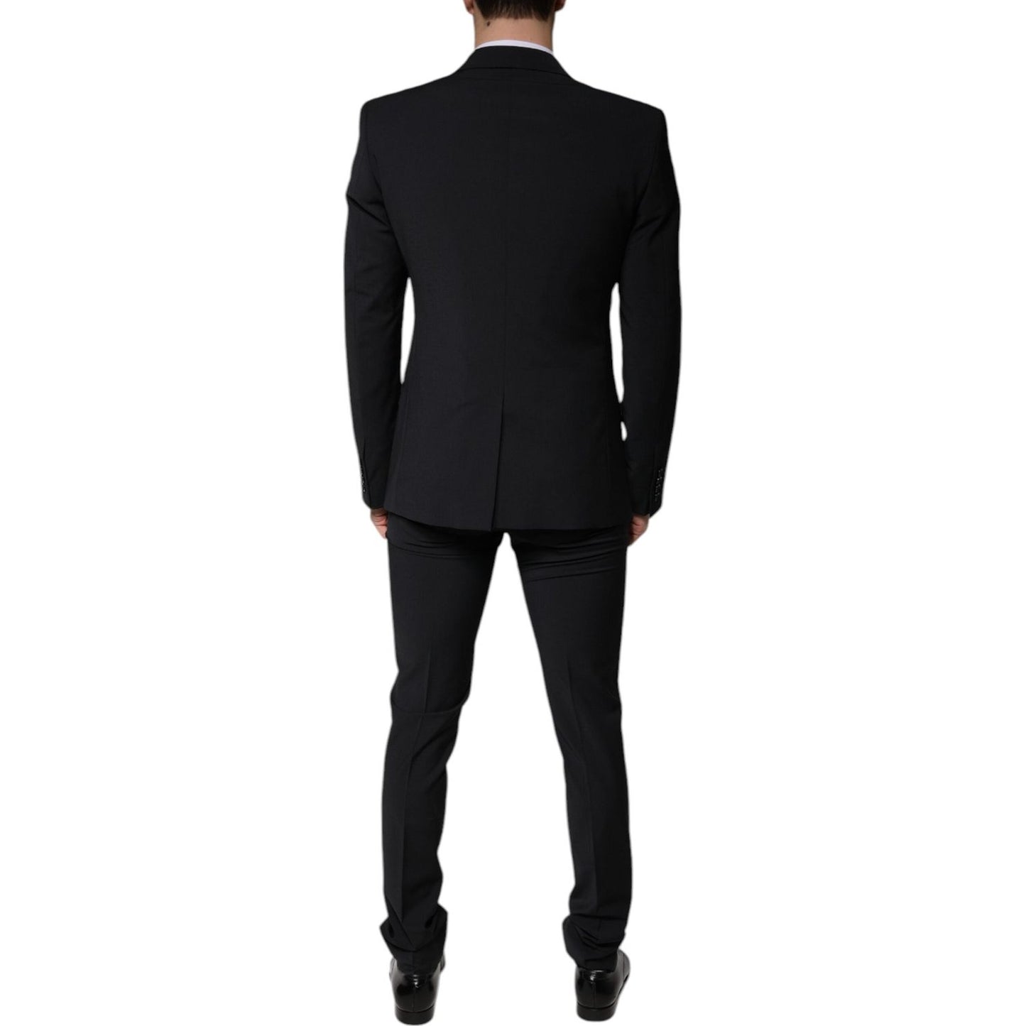 Dolce & Gabbana Black Wool 3 Piece Slim Fit Formal Men Suit Dolce & Gabbana Black