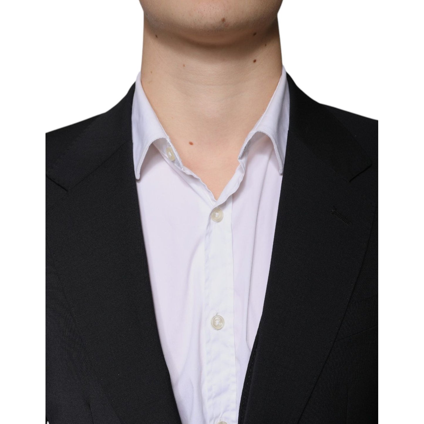 Dolce & Gabbana Black Wool 3 Piece Slim Fit Formal Men Suit Dolce & Gabbana Black