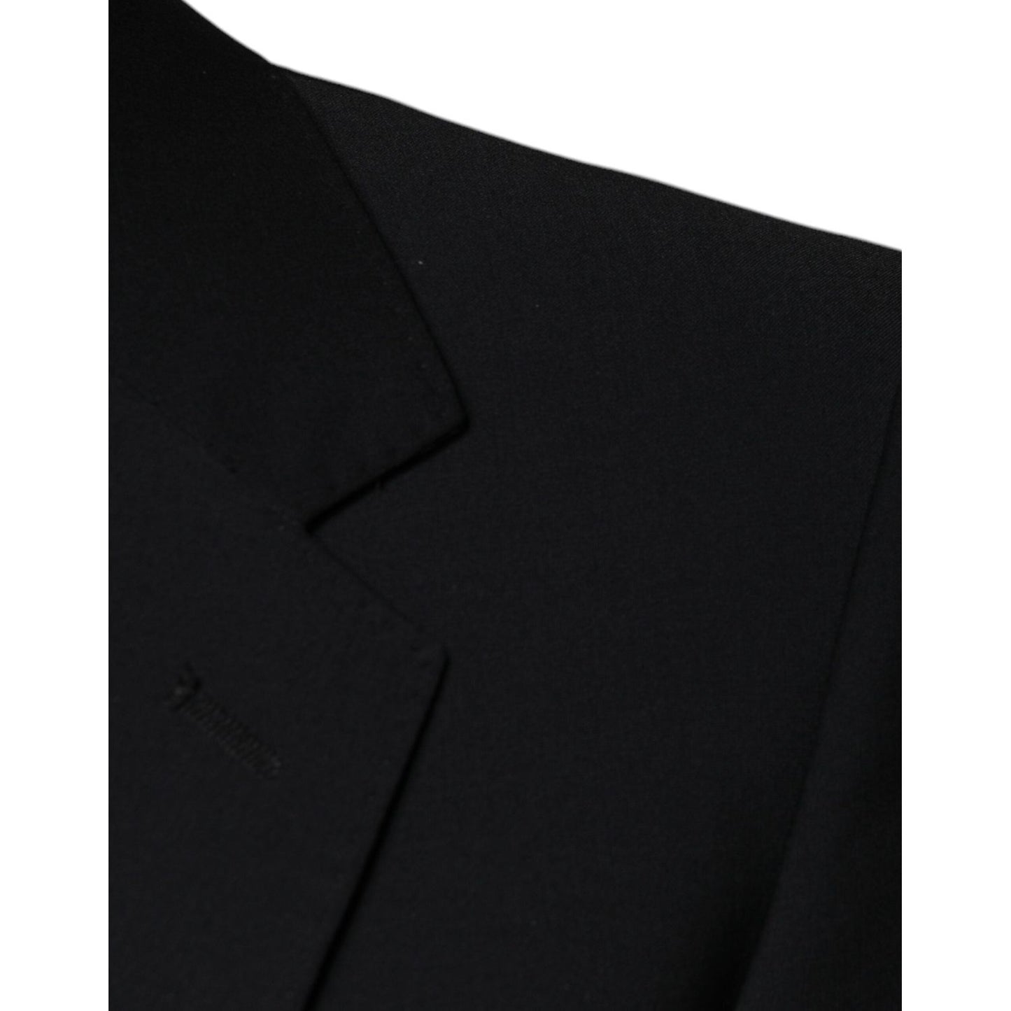 Dolce & Gabbana Black Wool 3 Piece Slim Fit Formal Men Suit Dolce & Gabbana Black