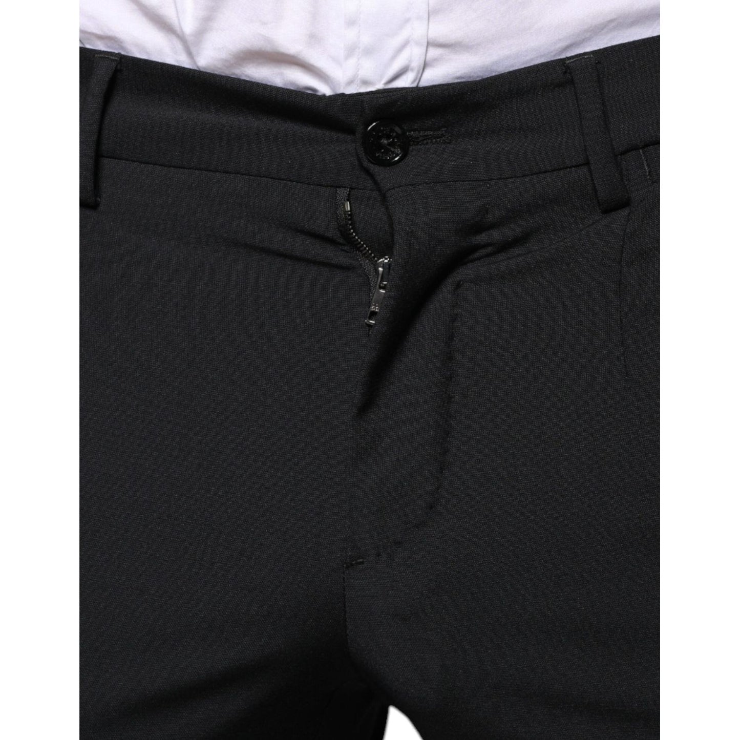Dolce & Gabbana Black Wool 3 Piece Slim Fit Formal Men Suit Dolce & Gabbana Black