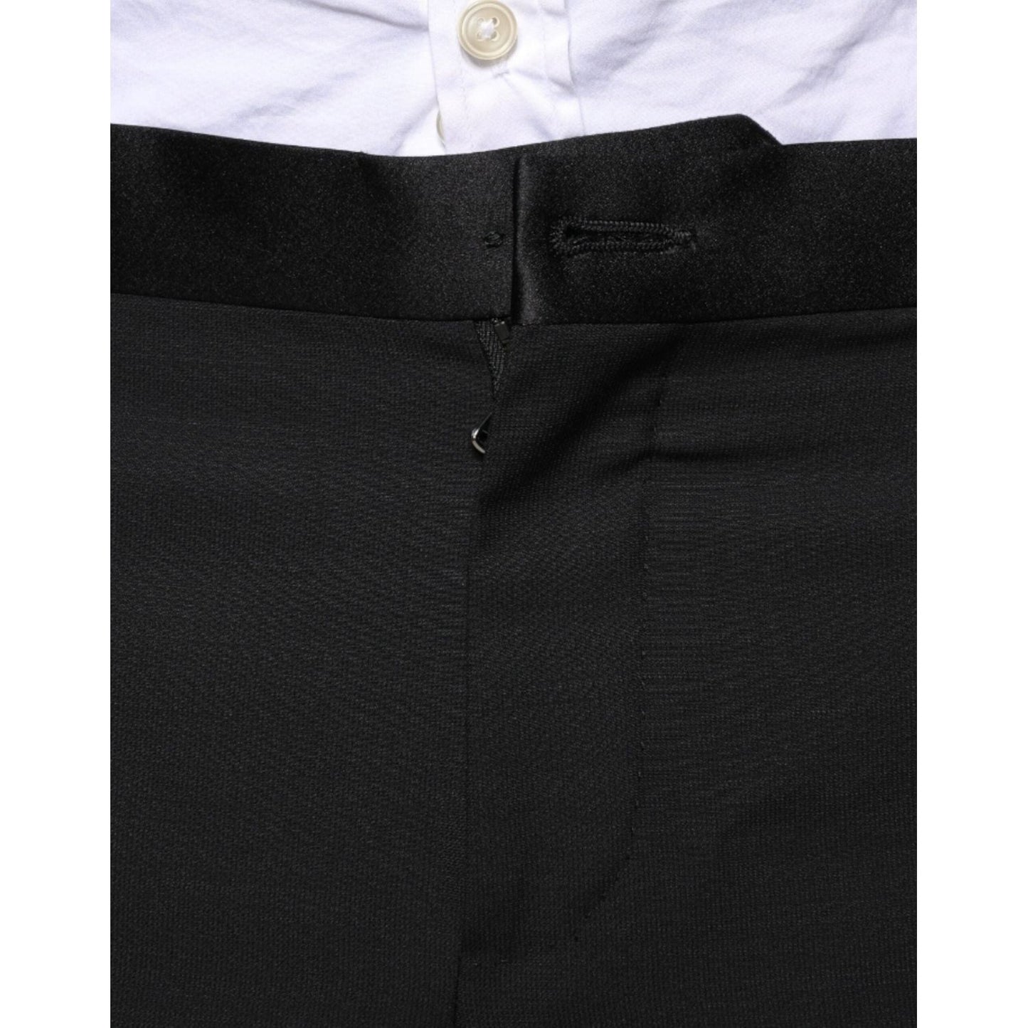 Dolce & Gabbana Black Wool 3 Piece Slim Fit Formal Suit Dolce & Gabbana Black