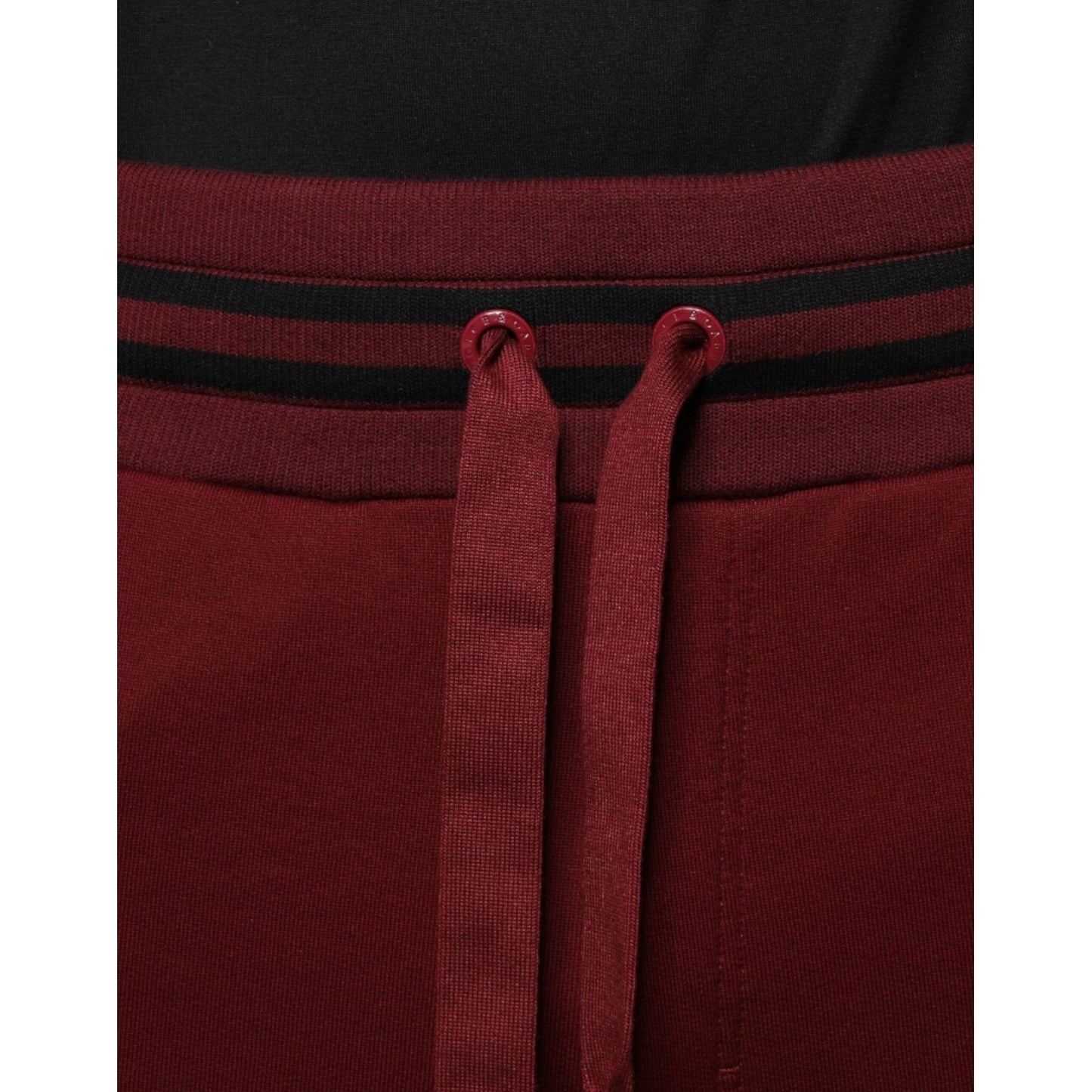 Dolce & Gabbana Dark Red Cotton Men Jogger Sweatpants Pants Dolce & Gabbana Black