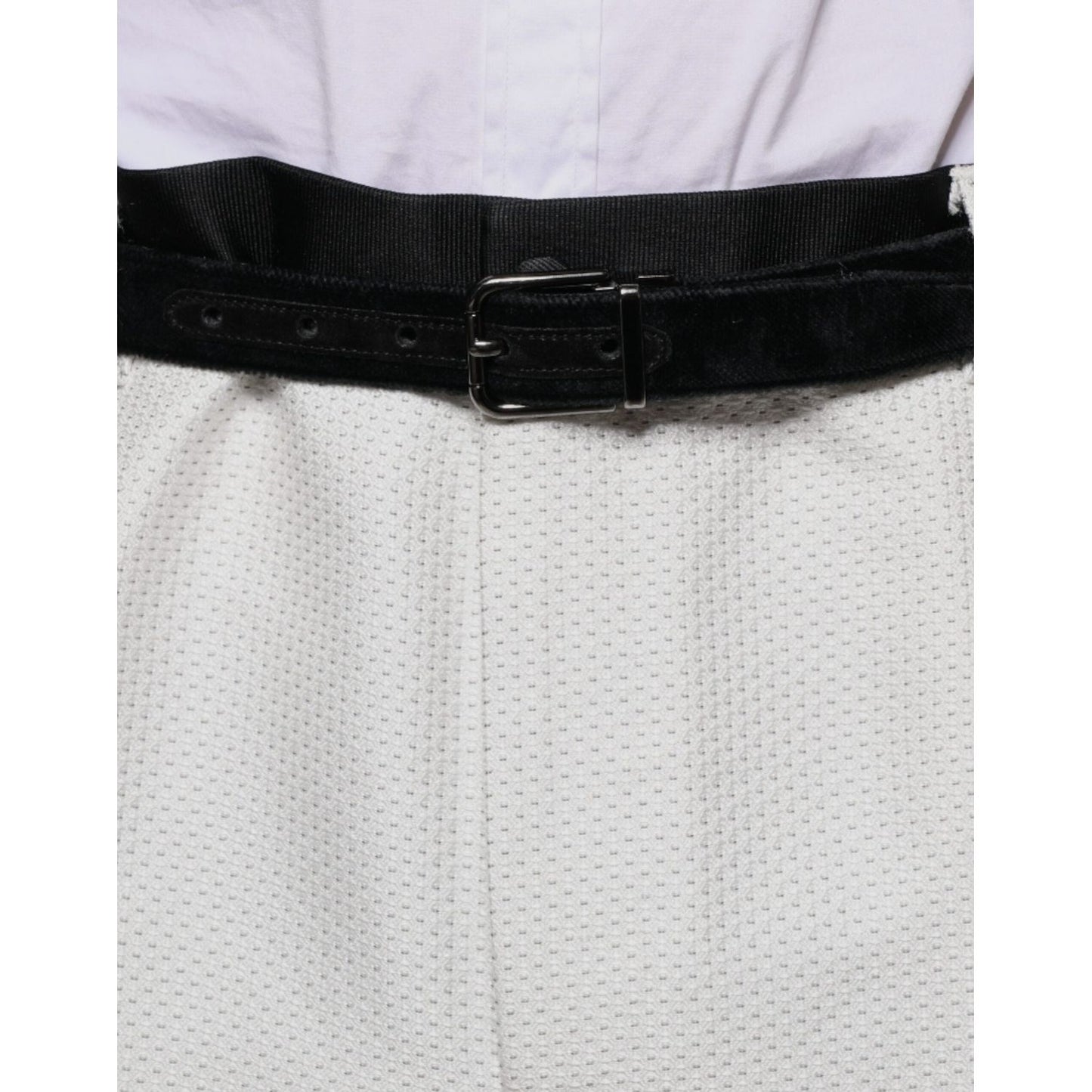 Dolce & Gabbana White Polyester Formal Dress Pants Dolce & Gabbana Light Gray