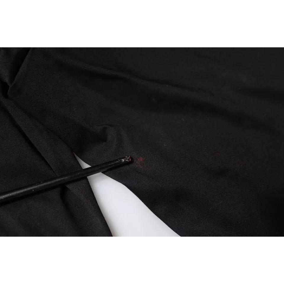 Dolce & Gabbana Black Cotton Stretch Skinny Men Dress Pants Dolce & Gabbana Black