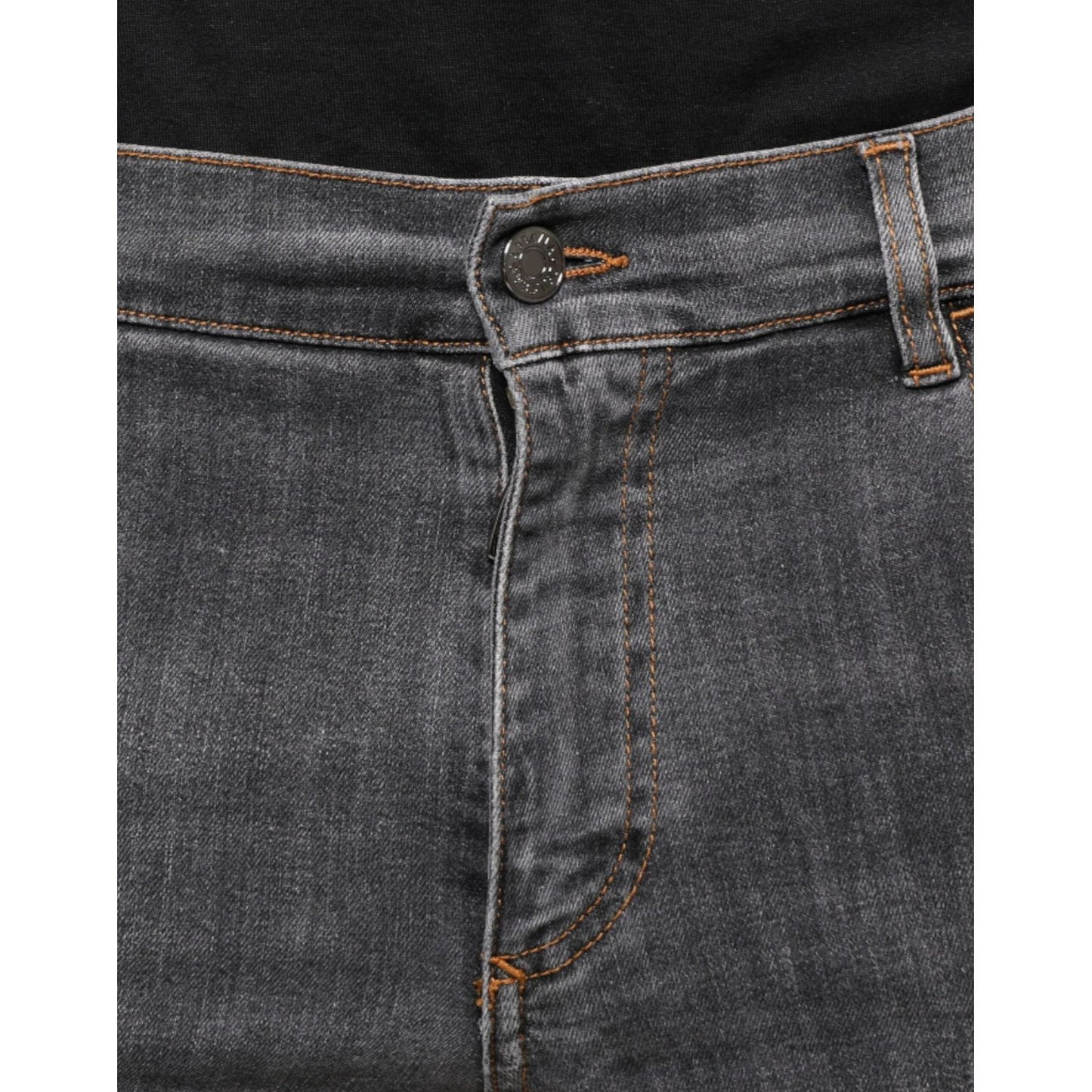 Dolce & Gabbana Dark Gray Cotton Stretch Skinny Denim Jeans Dolce & Gabbana Dark Slate Gray