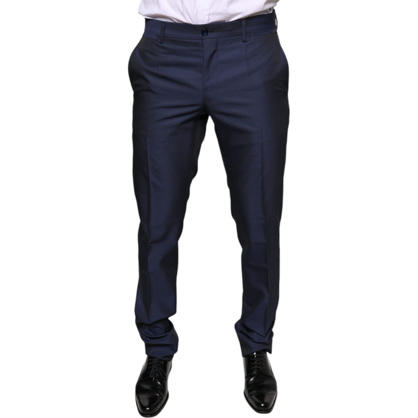 Dolce & Gabbana Blue Polyester Formal Tuxedo Pants Dolce & Gabbana Dark Slate Gray