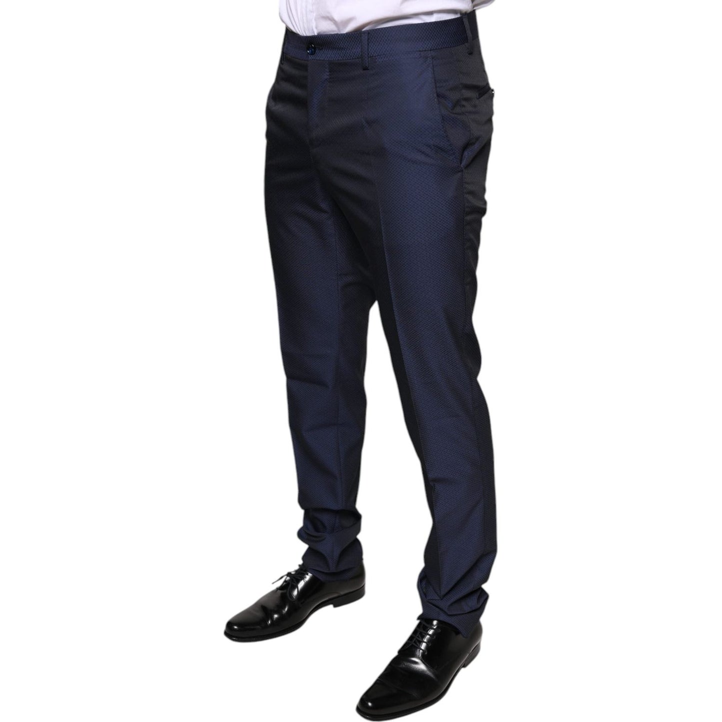 Dolce & Gabbana Blue Polyester Formal Tuxedo Pants Dolce & Gabbana Dark Slate Gray