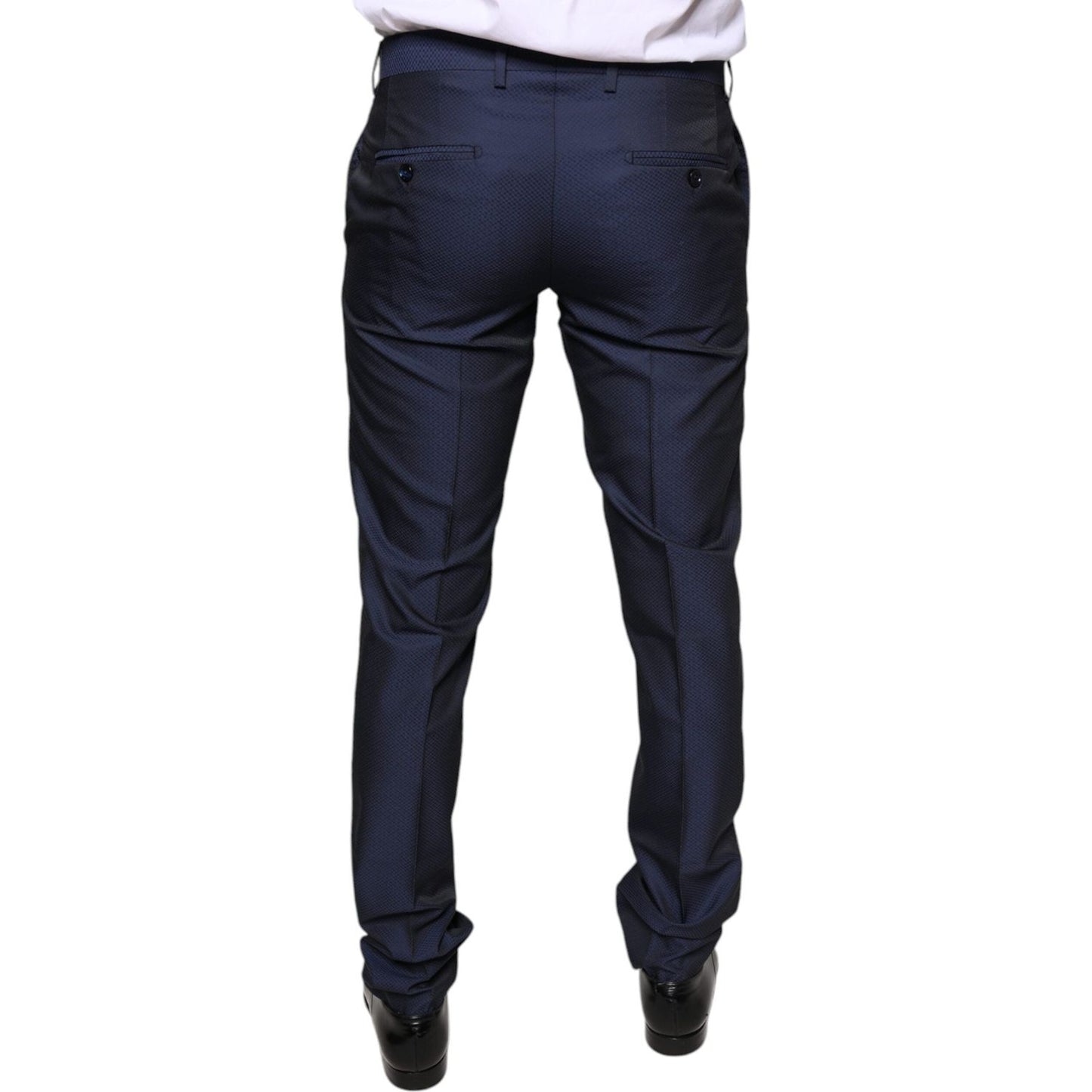 Dolce & Gabbana Blue Polyester Formal Tuxedo Pants Dolce & Gabbana Dark Slate Gray
