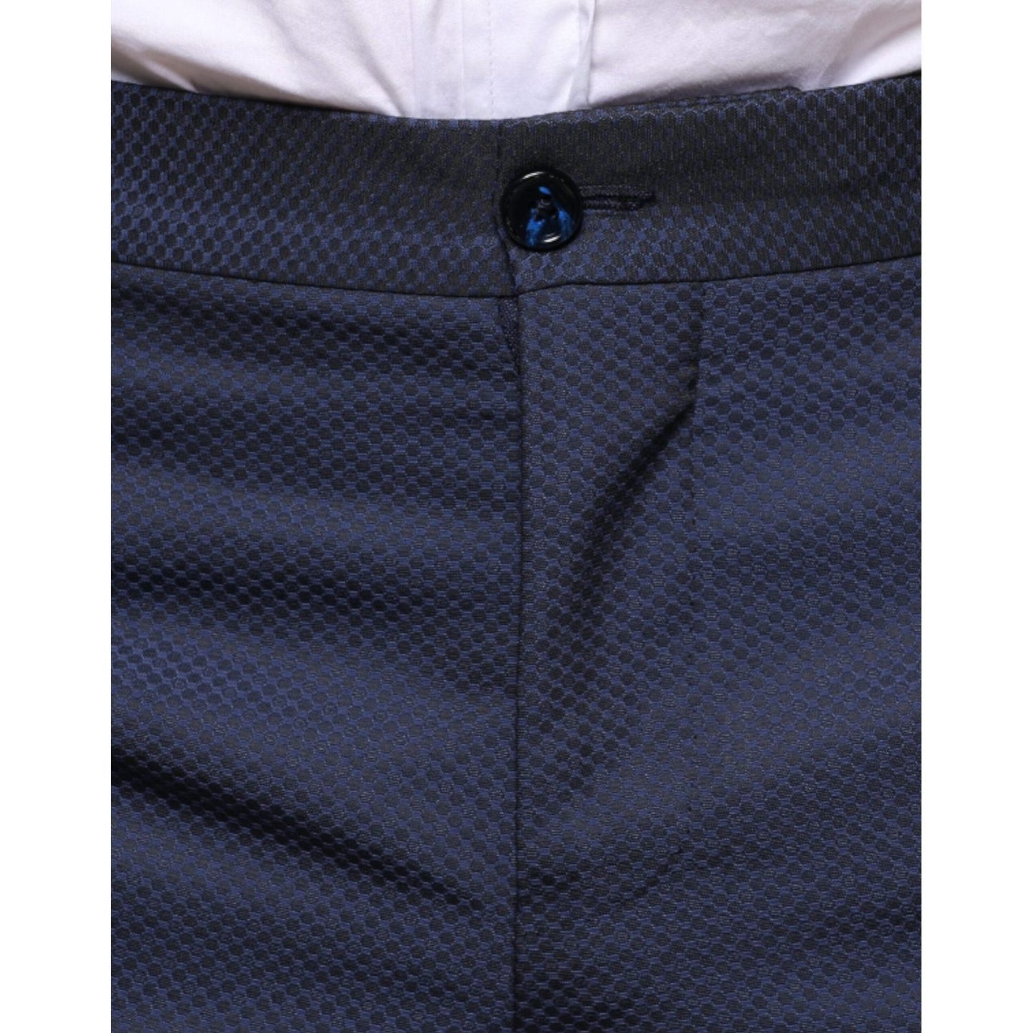 Dolce & Gabbana Blue Polyester Formal Tuxedo Pants Dolce & Gabbana Dark Slate Gray
