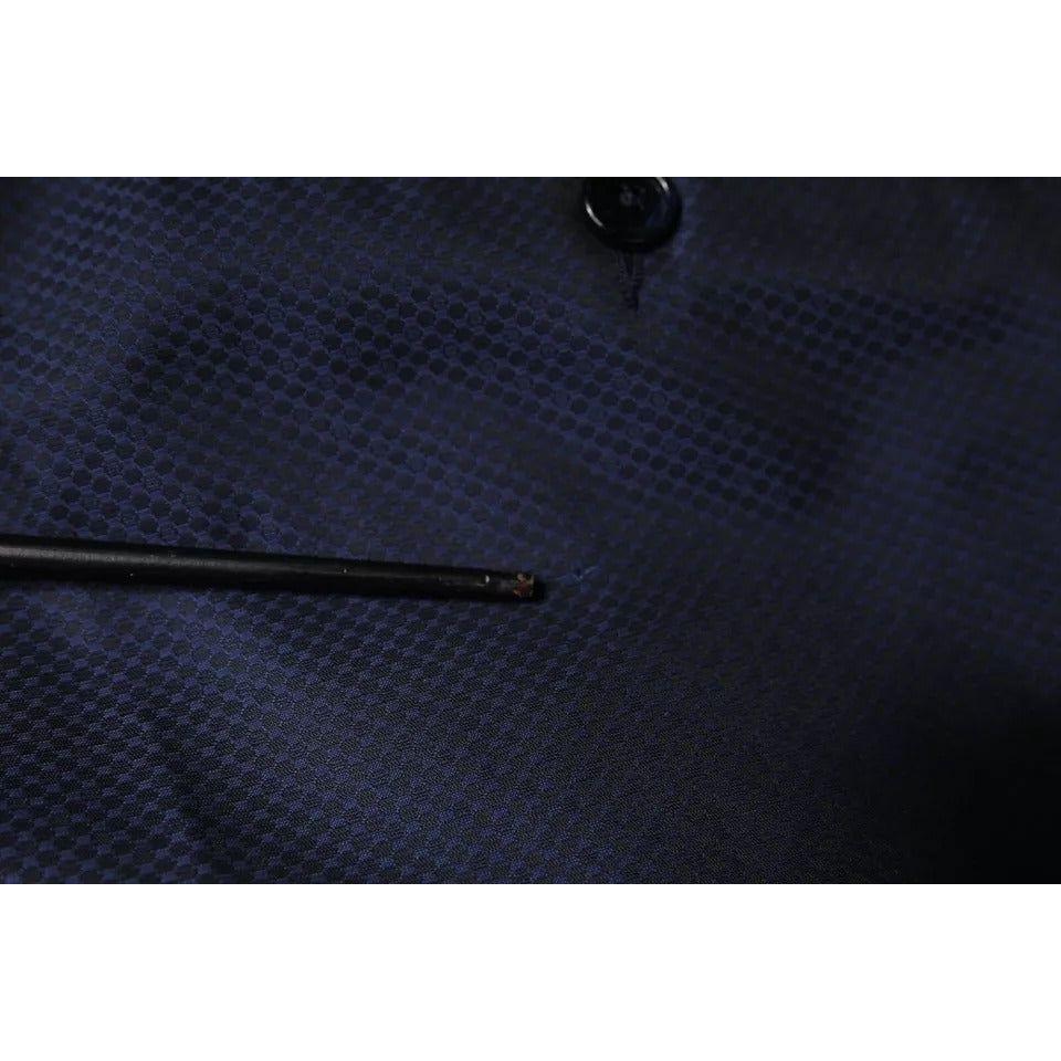 Dolce & Gabbana Blue Polyester Formal Tuxedo Pants Dolce & Gabbana Black