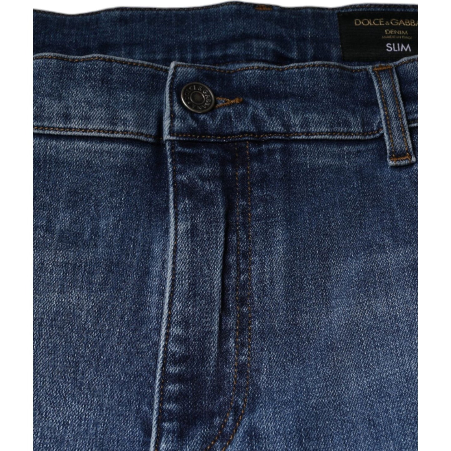 Dolce & Gabbana Blue Washed Cotton Stretch Men Denim Jeans Dolce & Gabbana Dark Slate Gray