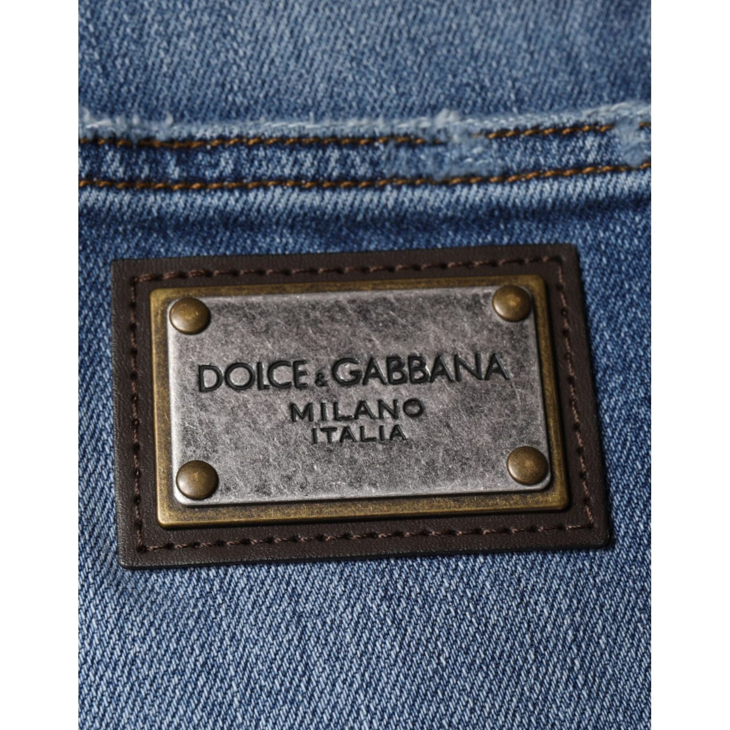 Dolce & Gabbana Blue Washed Cotton Stretch Men Denim Jeans Dolce & Gabbana Dim Gray