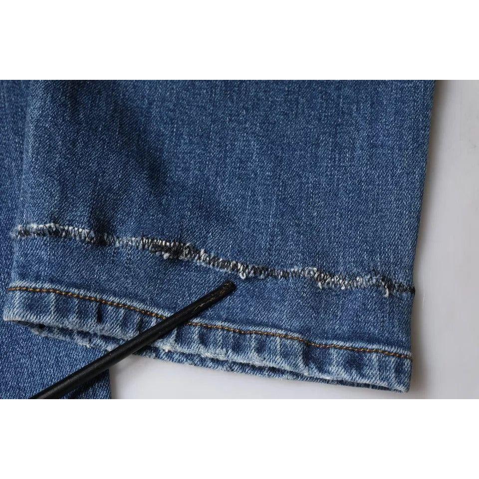 Dolce & Gabbana Blue Washed Cotton Stretch Men Denim Jeans Dolce & Gabbana Dark Slate Gray