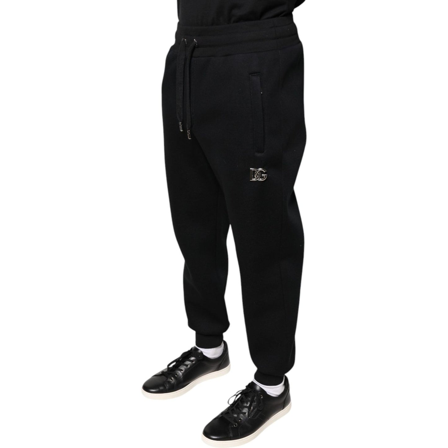 Dolce & Gabbana Black Modal DG Logo Jogger Men Sweatpants Pants Dolce & Gabbana Black