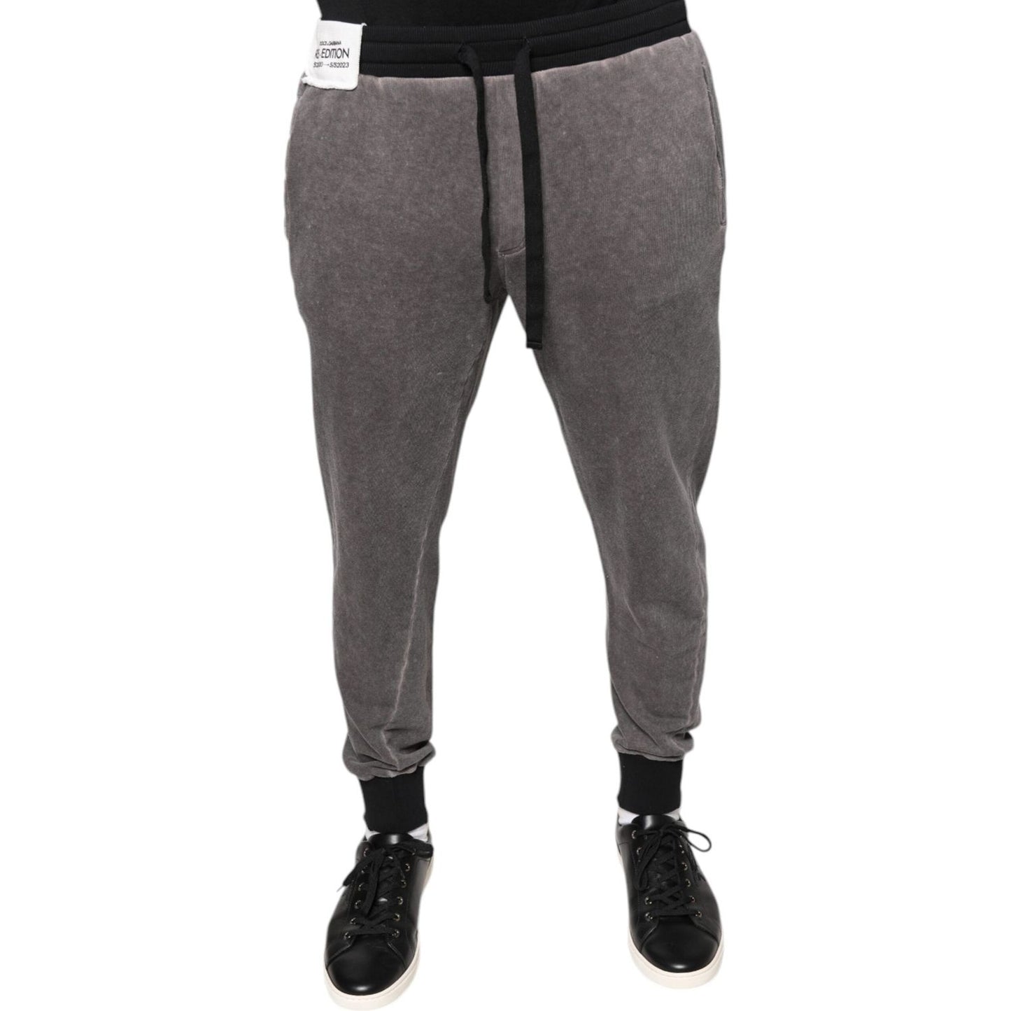 Dolce & Gabbana Gray Cotton Jogger Jogging Pants Dolce & Gabbana Dim Gray
