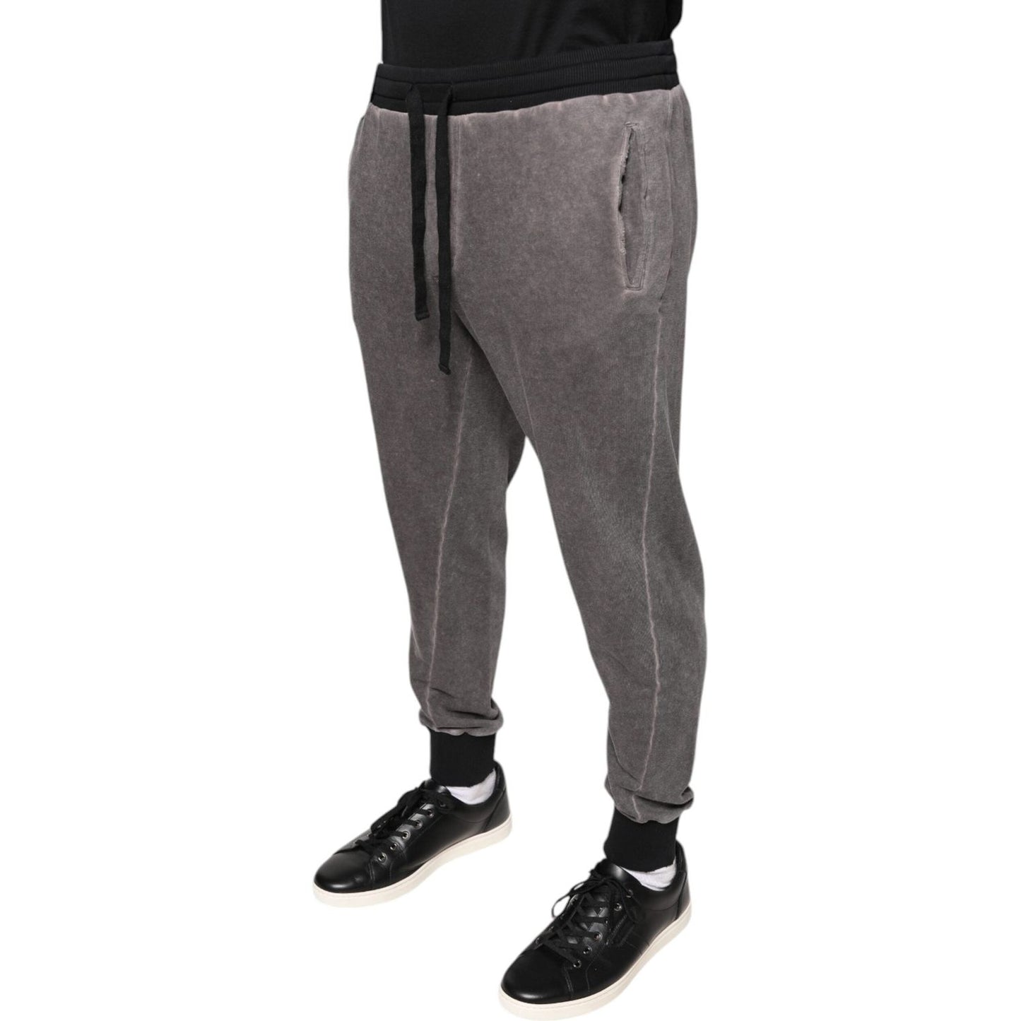 Dolce & Gabbana Gray Cotton Jogger Jogging Pants Dolce & Gabbana Dim Gray