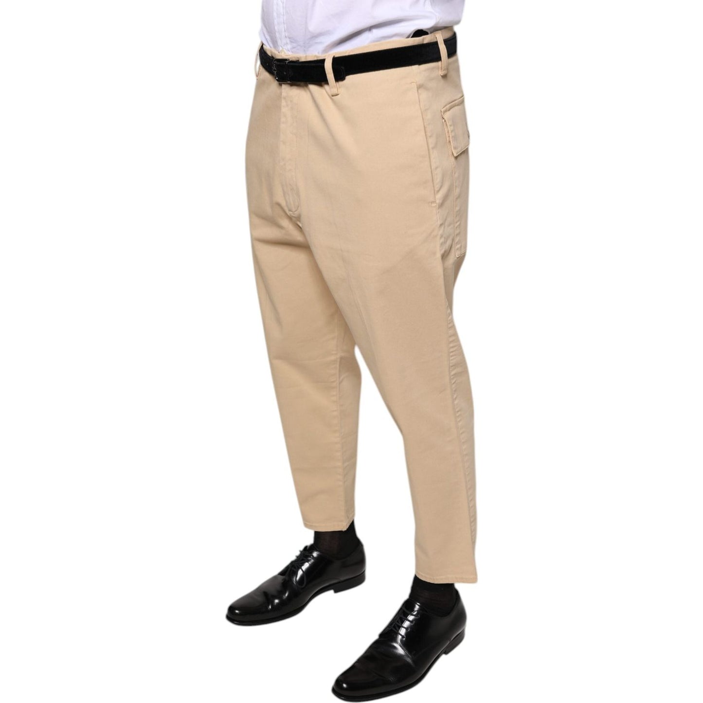 Don The Fuller Beige HOUSTON Men Cropped Dress Pants Don The Fuller Tan