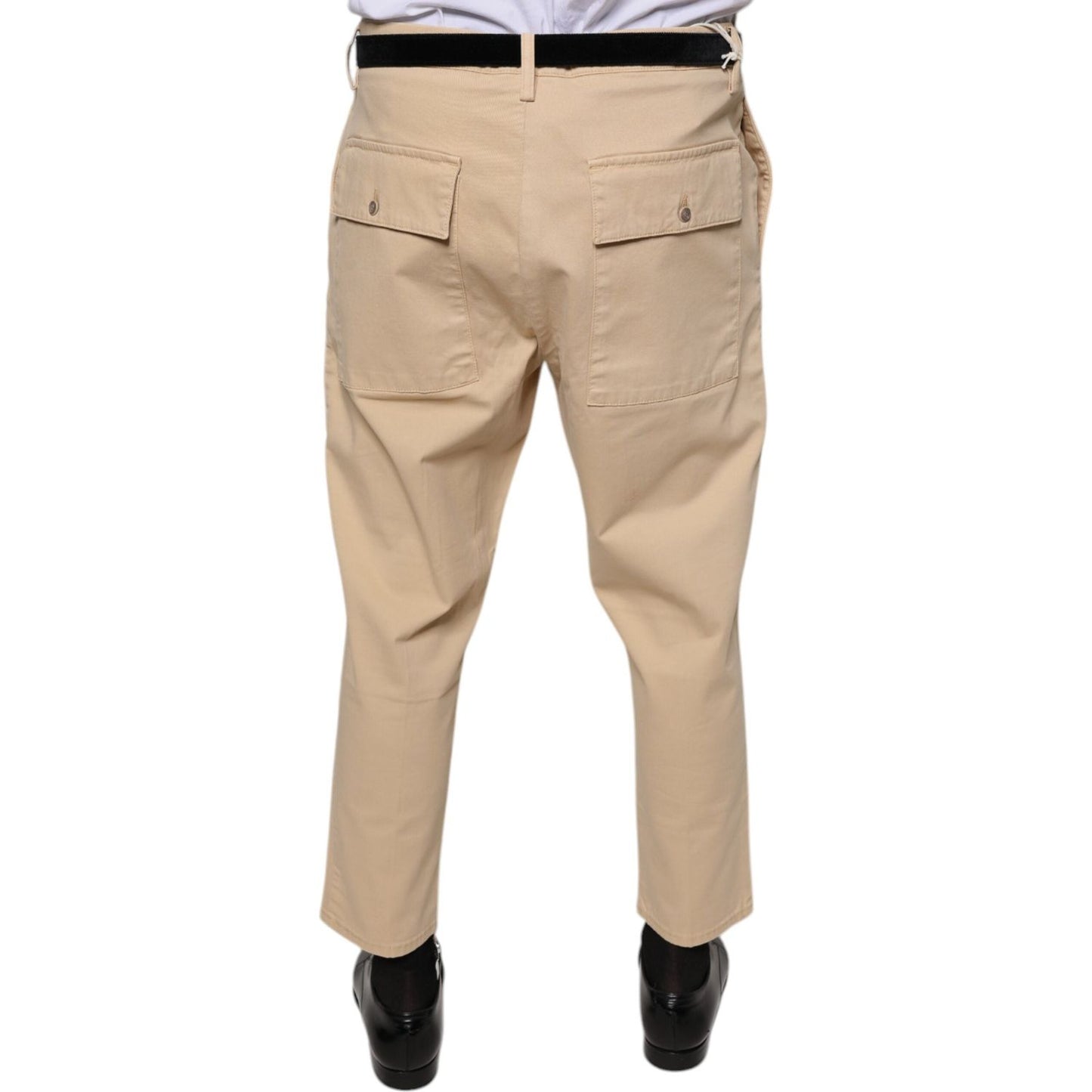 Don The Fuller Beige HOUSTON Men Cropped Dress Pants Don The Fuller Tan